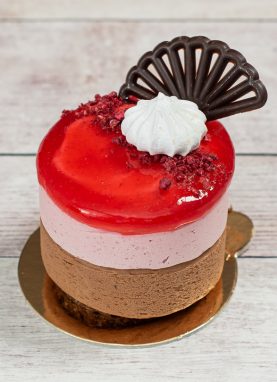 Málnás-csoki (tejmentes mousse torta)