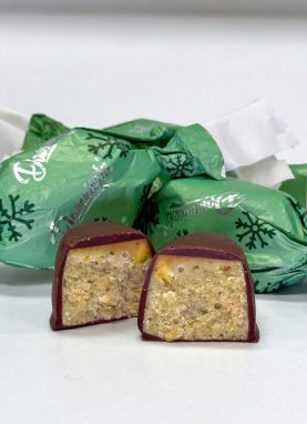 Fehércsokoládés pisztácia szaloncukor 200g -Díszdobozban