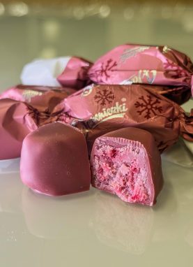 Ruby csokoládés málna szaloncukor 200g -Díszdobozban